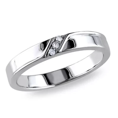 1/10 ct. t.w. Diamond Men's Ring Sterling Silver