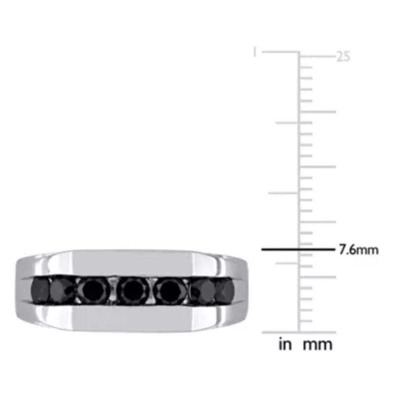 1 ct. t.w. Black Diamond Men's Ring 10K White Gold