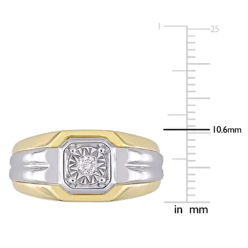 1/ ct. t.w. Diamond Men's Ring Two-Tone Sterling Silver