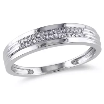 1/10 ct. t.w. Diamond Men's Ring 10K White Gold