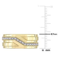 1/10 ct. t.w. Diamond Men's Ring Yellow Plated Sterling Silver