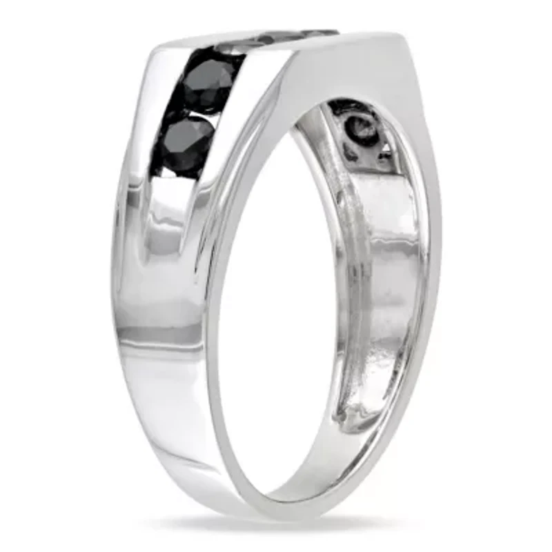 1 ct. t.w. Black Diamond Men's Ring Sterling Silver