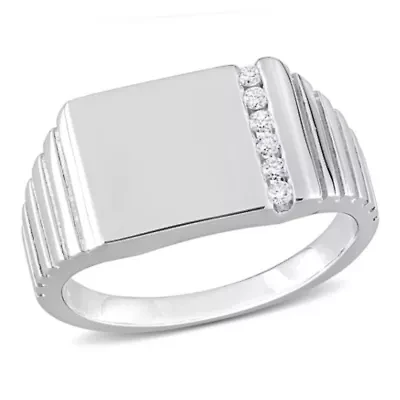 1/10 ct. t.w. Diamond Men's Ring Sterling Silver