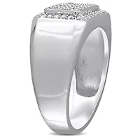 White Sapphire Men's Ring Sterling Silver
