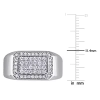 White Sapphire Men's Ring Sterling Silver