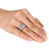 Lab Created White Sapphire Men's Ring Sterling Silver