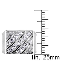 Lab Created White Sapphire Men's Ring Sterling Silver