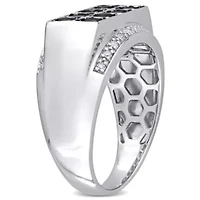1 ct. t.w. Diamond Men's Ring Sterling Silver with Black Rhodium Plated