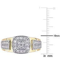 Lab Created White Sapphire Men's Ring 10K Two-Tone Gold