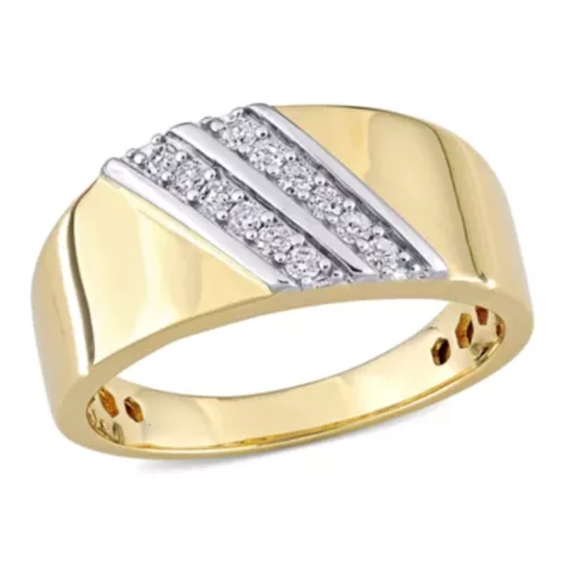 1/ ct. t.w. Diamond Men's Ring Two-Tone Sterling Silver