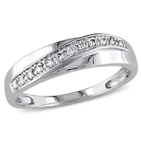 1/10 ct. t.w. Diamond Men's Ring 10K White Gold