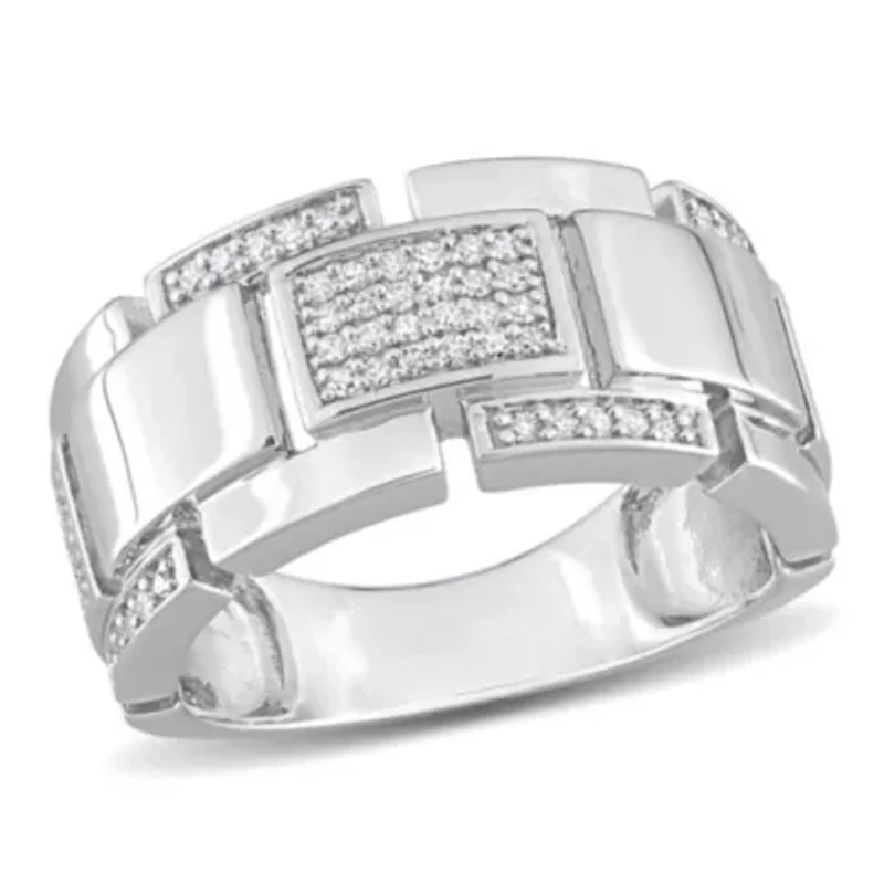 1/4 ct. t.w. Diamond Men's Ring Sterling Silver