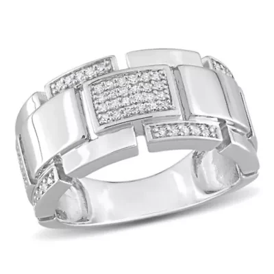1/4 ct. t.w. Diamond Men's Ring Sterling Silver