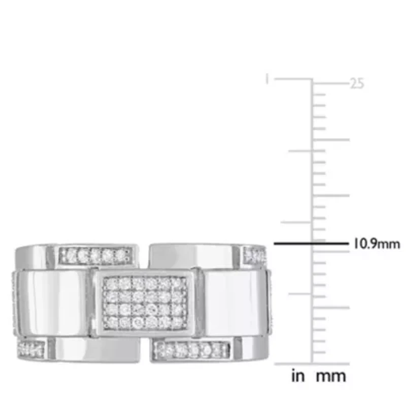1/4 ct. t.w. Diamond Men's Ring Sterling Silver