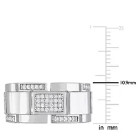 1/4 ct. t.w. Diamond Men's Ring Sterling Silver