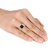 1/10 ct. t.w. Diamond and Black Onyx Men's Ring 10K Yellow Gold