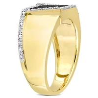 1/10 ct. t.w. Diamond and Black Onyx Men's Ring 10K Yellow Gold