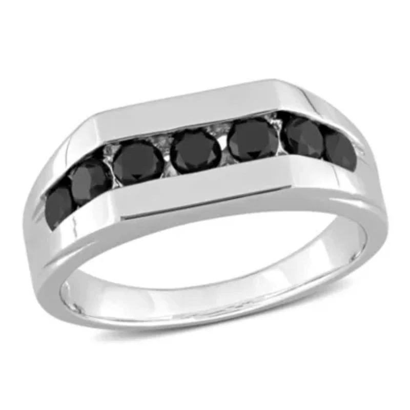 1 ct. t.w. Black Diamond Men's Ring Sterling Silver