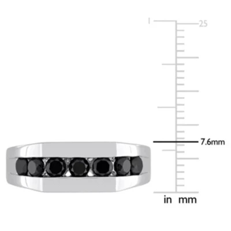 1 ct. t.w. Black Diamond Men's Ring Sterling Silver