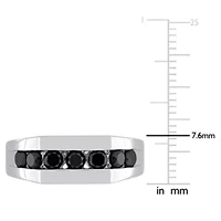 1 ct. t.w. Black Diamond Men's Ring Sterling Silver