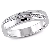 1/10 ct. t.w. Diamond Men's Ring Sterling Silver