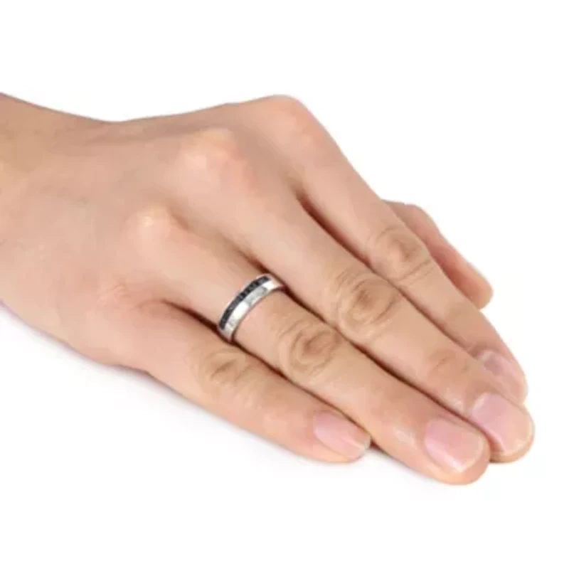 1/5 ct. t.w. Black Diamond Men's Ring Sterling Silver with Rhodium Plated