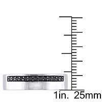 1/5 ct. t.w. Black Diamond Men's Ring Sterling Silver with Rhodium Plated