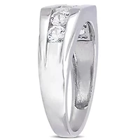 Lab Created White Sapphire Men's Ring Sterling Silver