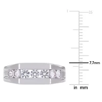 Lab Created White Sapphire Men's Ring Sterling Silver