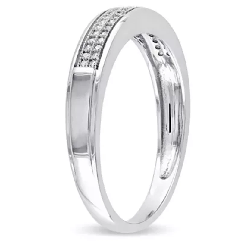 1/8 ct. t.w. Diamond Men's Ring 10K White Gold