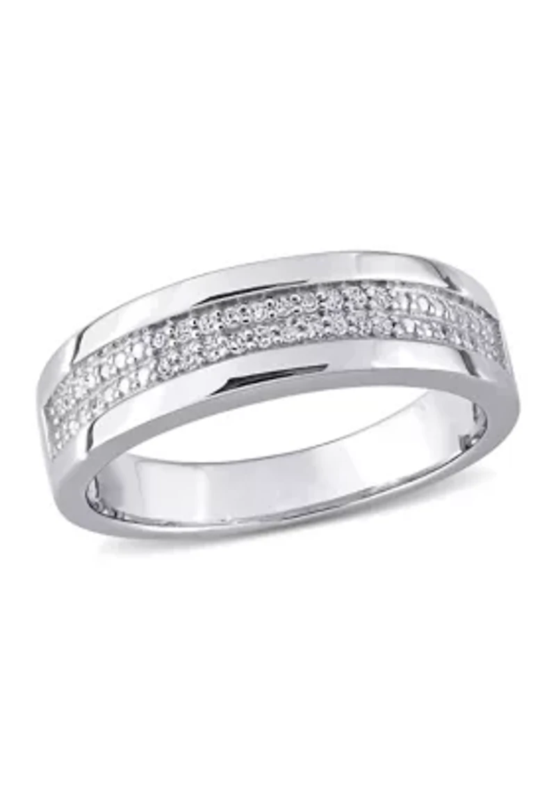 1/10 ct. t.w. Diamond Men's Ring Sterling Silver