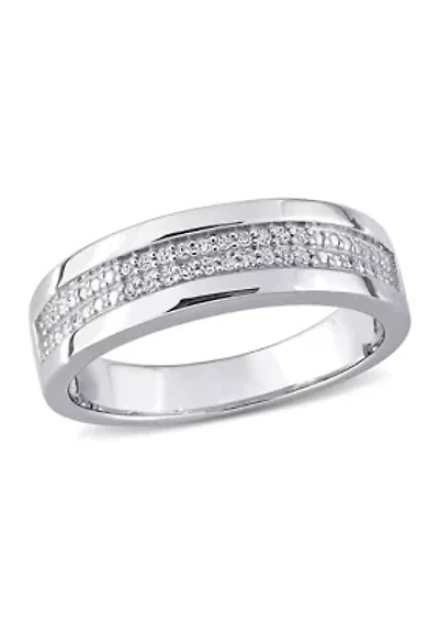 1/10 ct. t.w. Diamond Men's Ring Sterling Silver