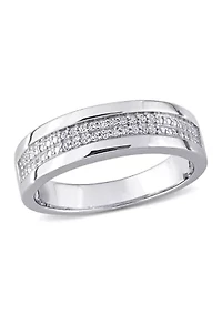1/10 ct. t.w. Diamond Men's Ring Sterling Silver