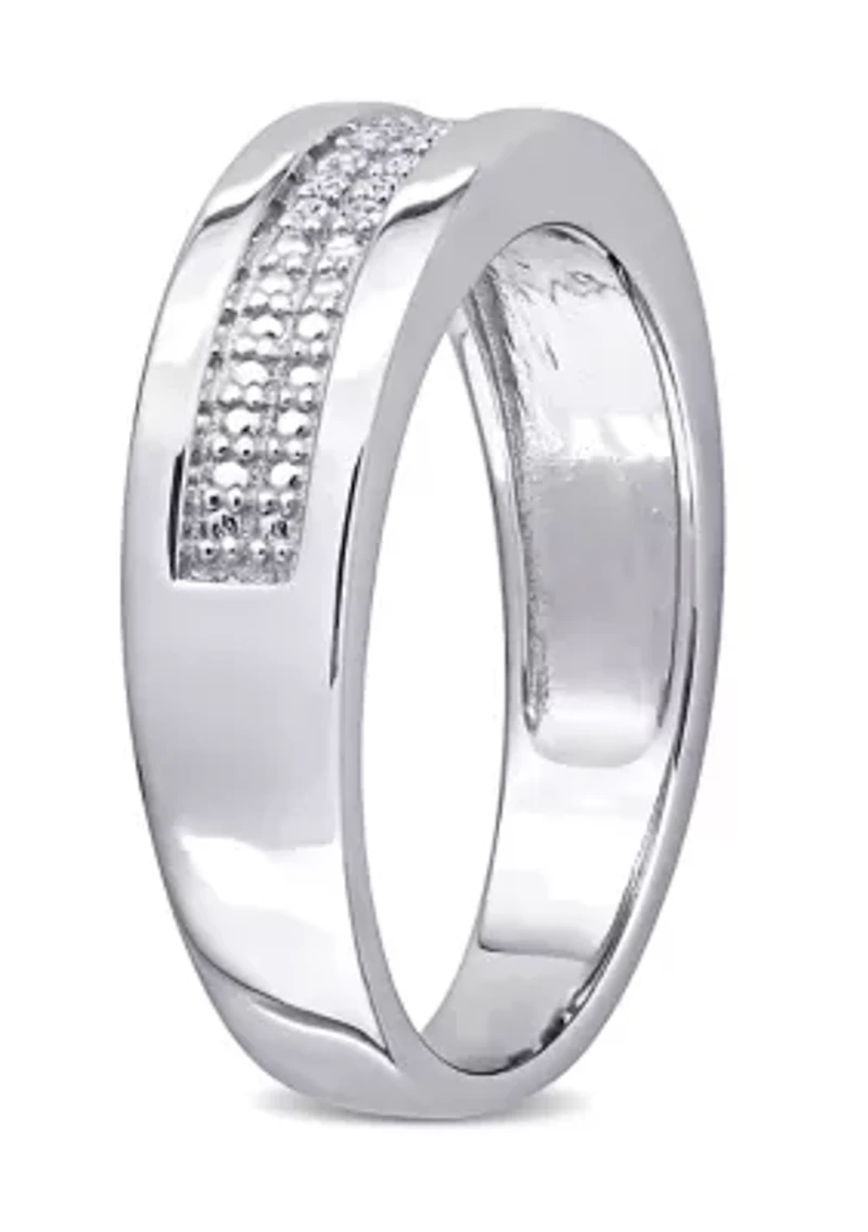 1/10 ct. t.w. Diamond Men's Ring Sterling Silver