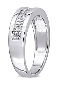 1/10 ct. t.w. Diamond Men's Ring Sterling Silver
