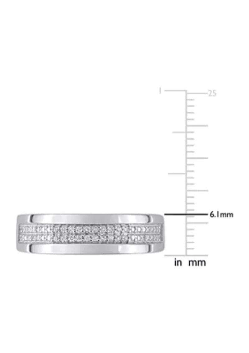 1/10 ct. t.w. Diamond Men's Ring Sterling Silver