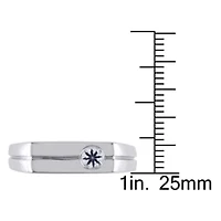 White Sapphire Men's Ring Sterling Silver