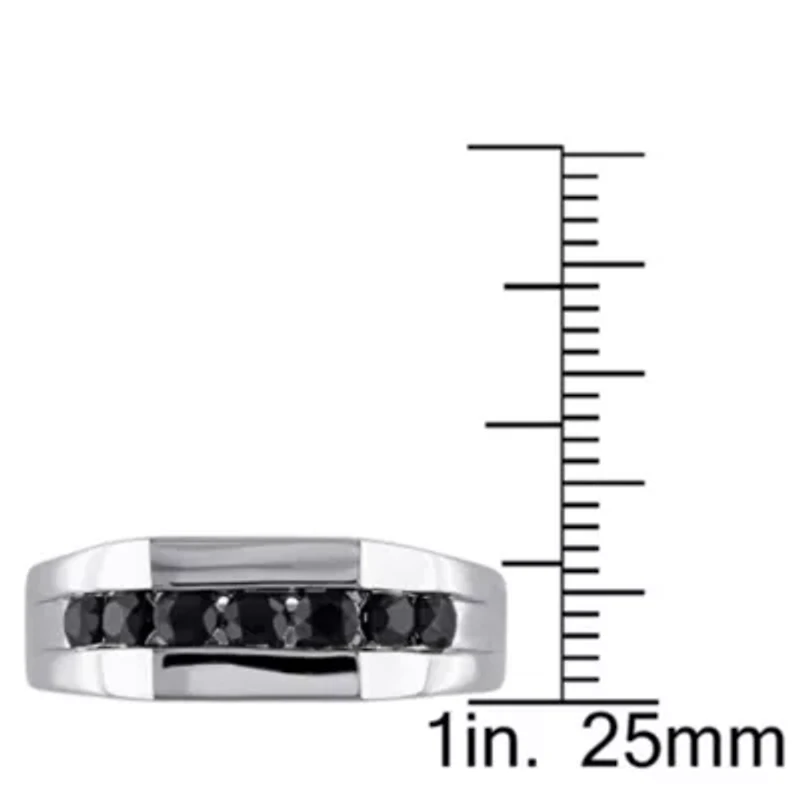 Black Sapphire Men's Ring Sterling Silver