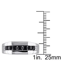 Black Sapphire Men's Ring Sterling Silver