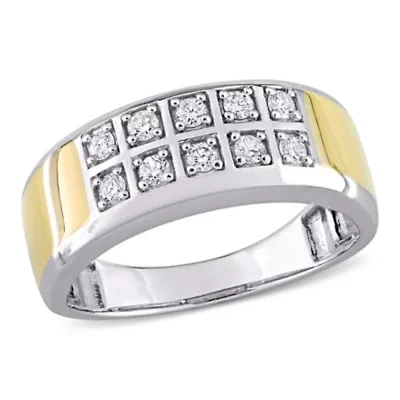 1/3 ct. t.w. Diamond Men's Ring 10K Two-Tone Gold