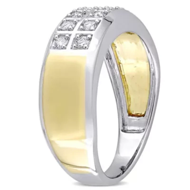 1/3 ct. t.w. Diamond Men's Ring 10K Two-Tone Gold