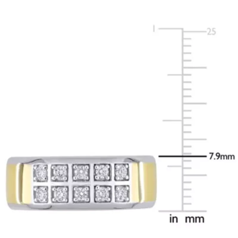 1/3 ct. t.w. Diamond Men's Ring 10K Two-Tone Gold