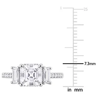 Lab Created White Moissanite Cocktail Ring Sterling Silver