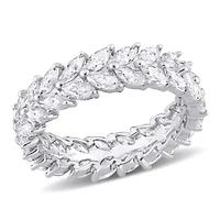 Lab Created White Moissanite Eternity Ring Sterling Silver