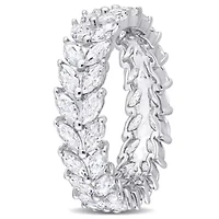 Lab Created White Moissanite Eternity Ring Sterling Silver