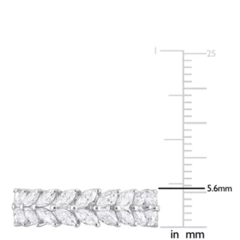 Lab Created White Moissanite Eternity Ring Sterling Silver