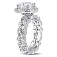 Lab Created White Moissanite Bridal Ring Set 10K Gold