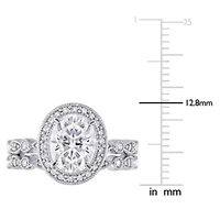 Lab Created White Moissanite Bridal Ring Set 10K Gold