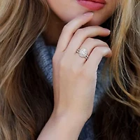 Lab Created White Moissanite Bridal Ring Set 10K Gold