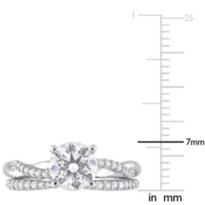 Lab Created White Moissanite Infinity Ring 10K Gold